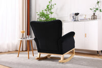 Luxurious Tufted Velvet Rocking Chair with Solid Wood Frame USA