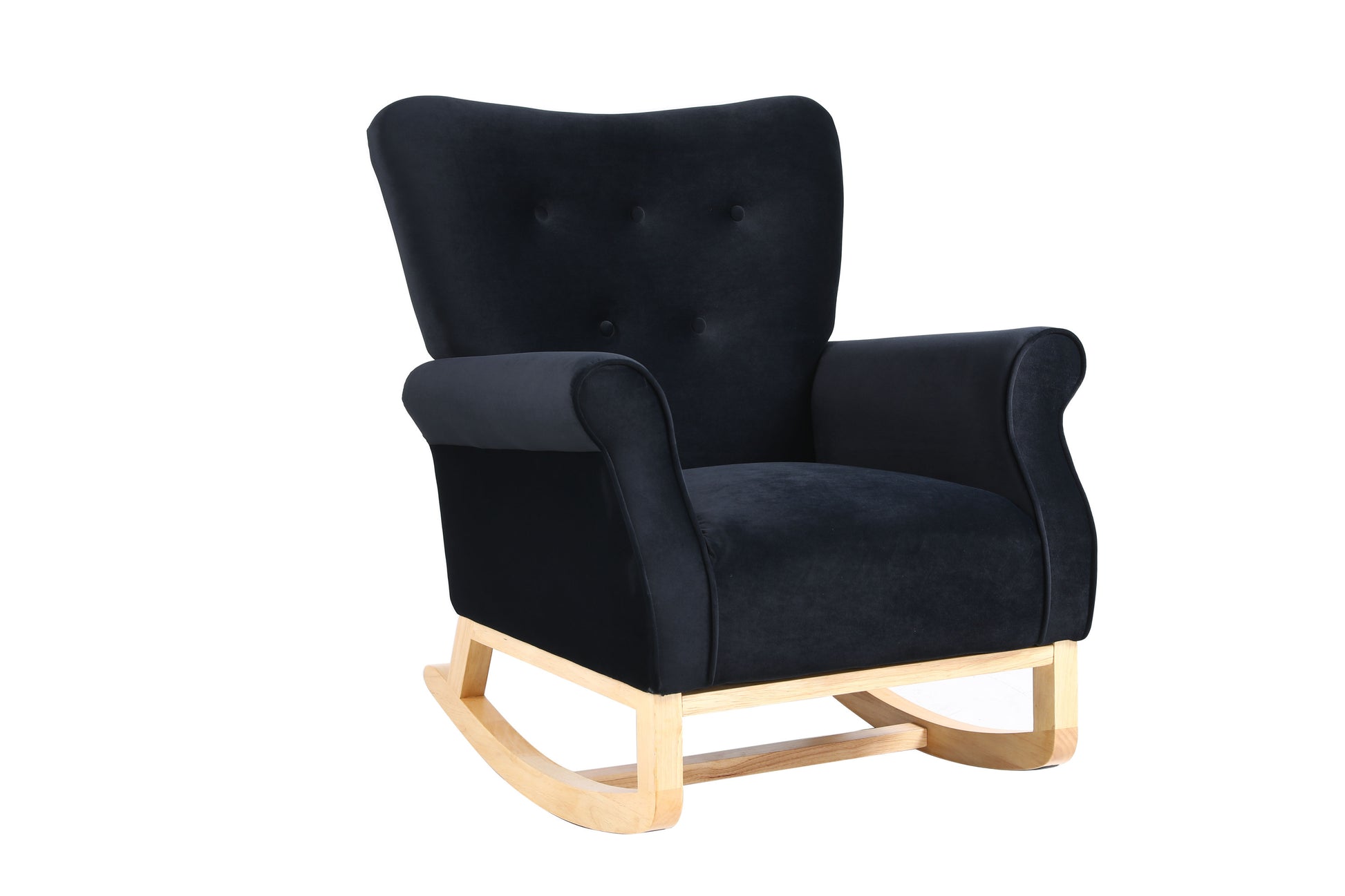 Luxurious Tufted Velvet Rocking Chair with Solid Wood Frame USA