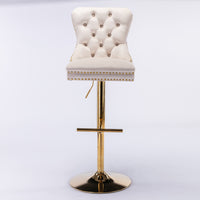 Luxurious Velvet Swivel Bar Stools with Adjustable Height USA