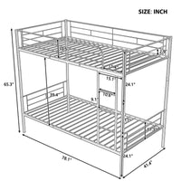 Metal Twin Over Twin Bunk Bed with Sturdy Frame- USA