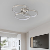 Modern 3-Ring LED Ceiling Light - Brushed Nickel Finish USA