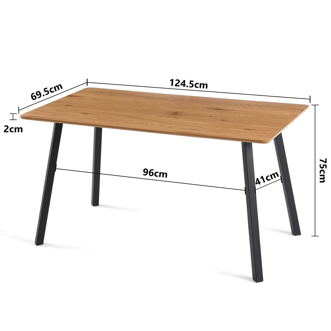 Modern Design Rectangular Wooden Dining Table with Metal Frame USA