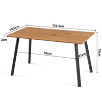 Modern Design Rectangular Wooden Dining Table with Metal Frame USA