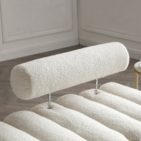 Modern End of Bed Bench with Serene Sherpa Upholstery USA