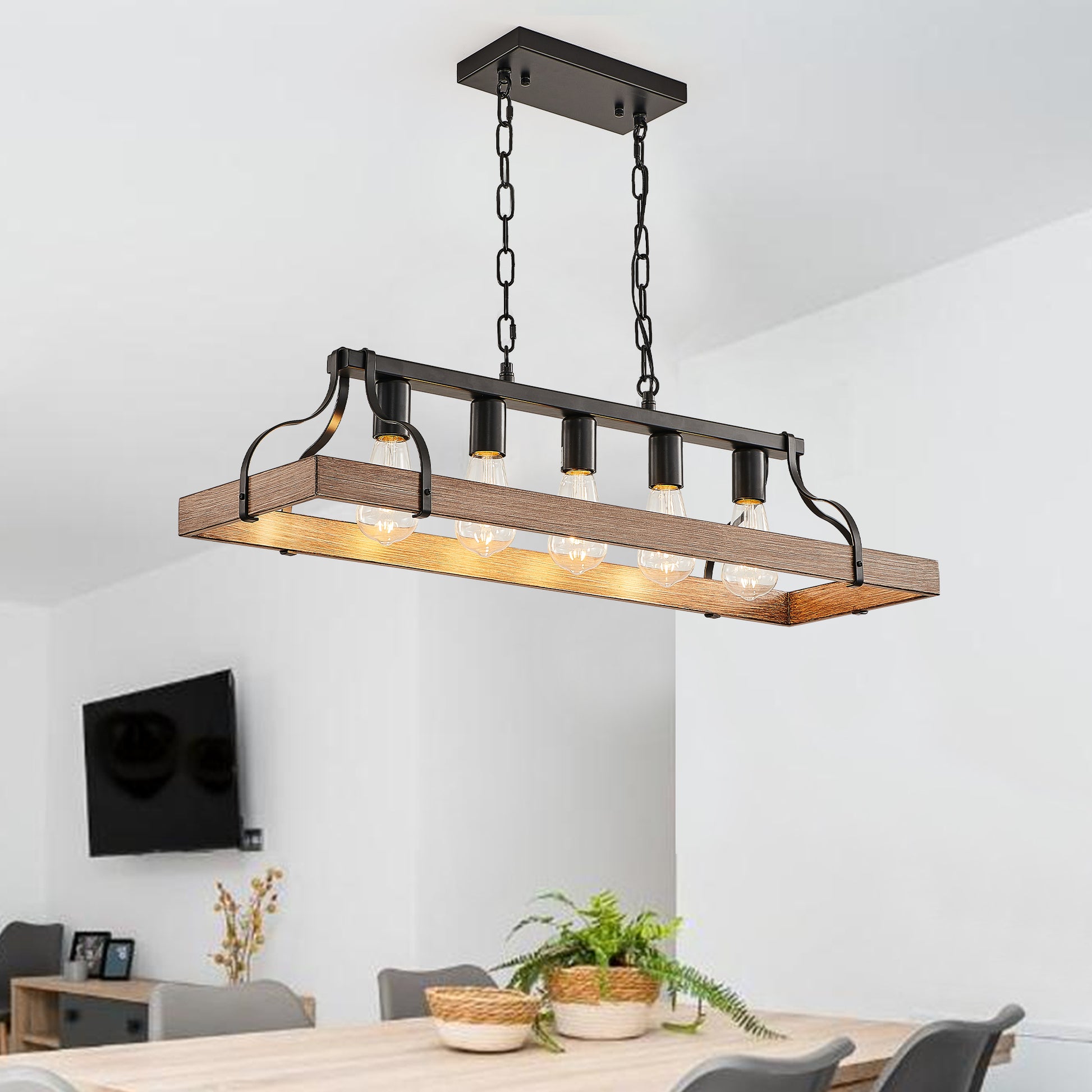 Modern Farmhouse 5-Light Adjustable Pendant Light USA