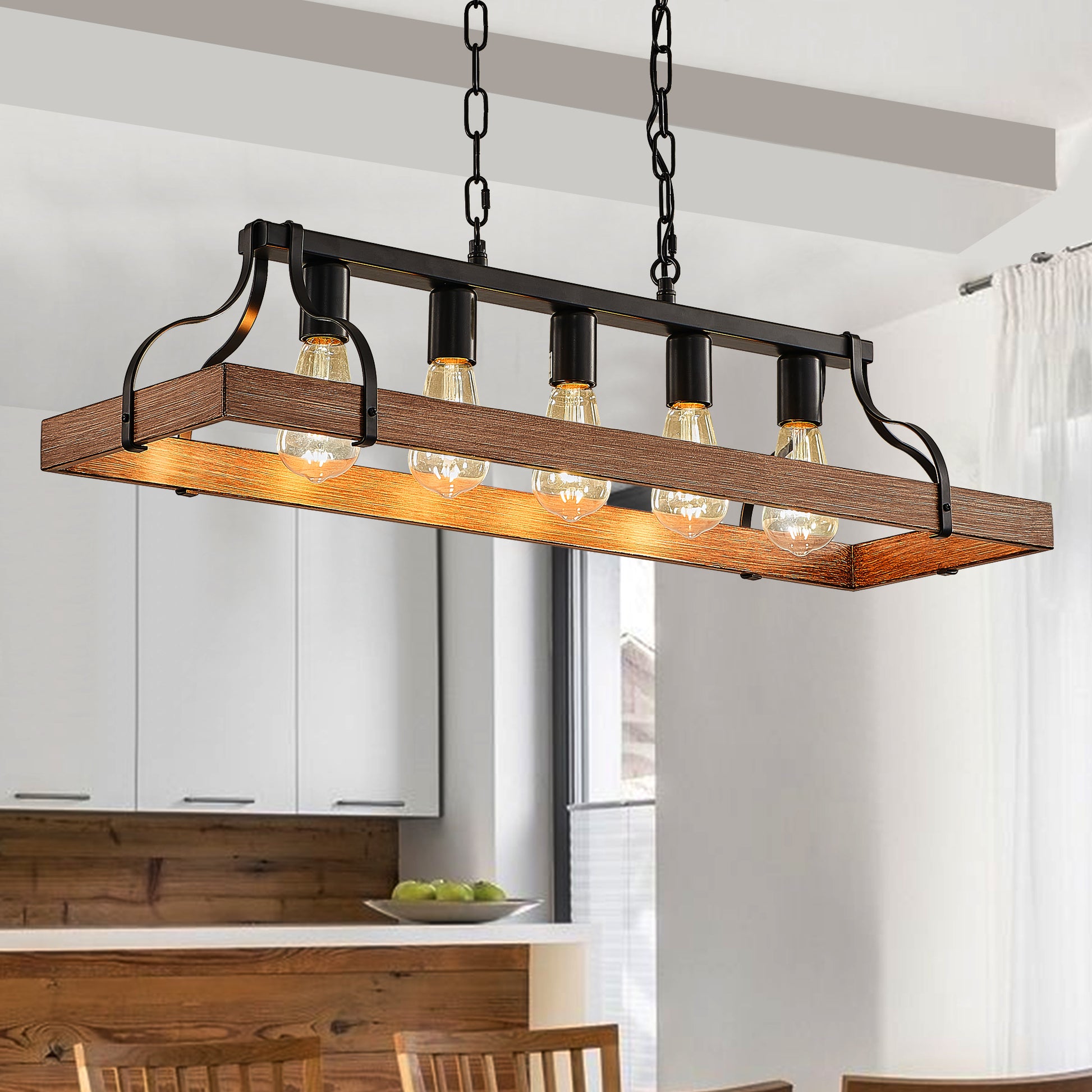 Modern Farmhouse 5-Light Adjustable Pendant Light USA