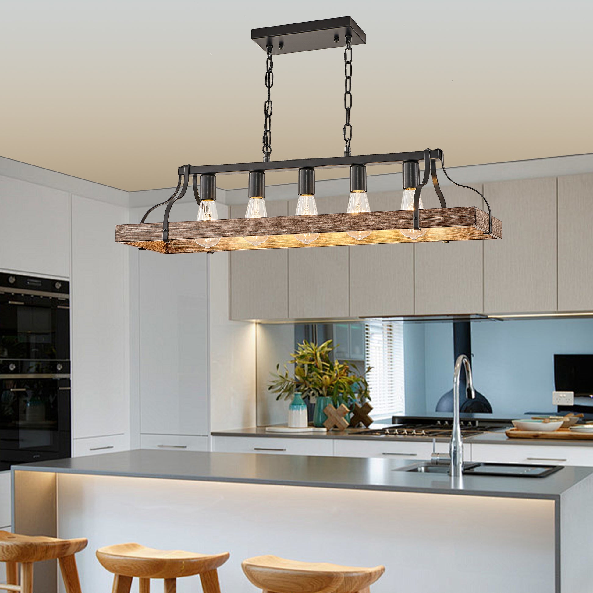 Modern Farmhouse 5-Light Adjustable Pendant Light USA