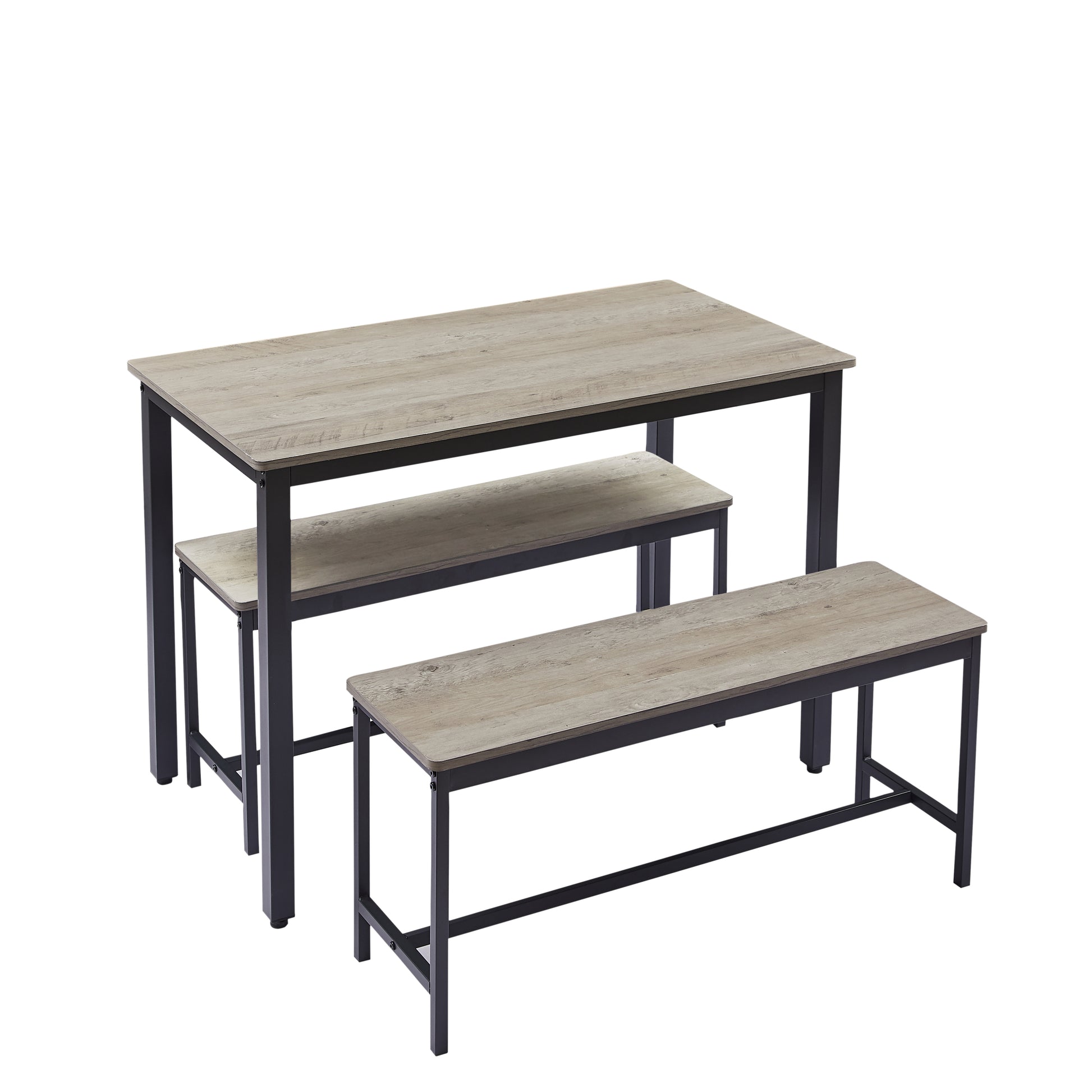 Modern Industrial 3-Piece Dining Table Set with Bench USA