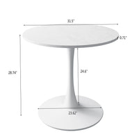 Modern Round Dining Table with Printed White Marble Surface USA