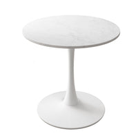 Modern Round Dining Table with Printed White Marble Surface USA