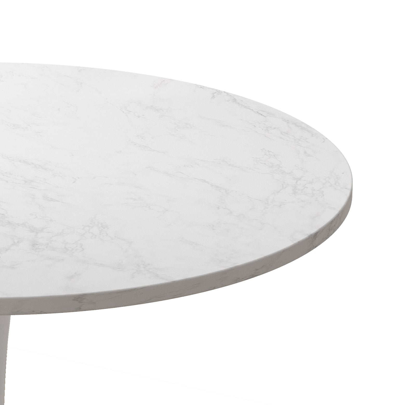 Modern Round Dining Table with Printed White Marble Surface USA