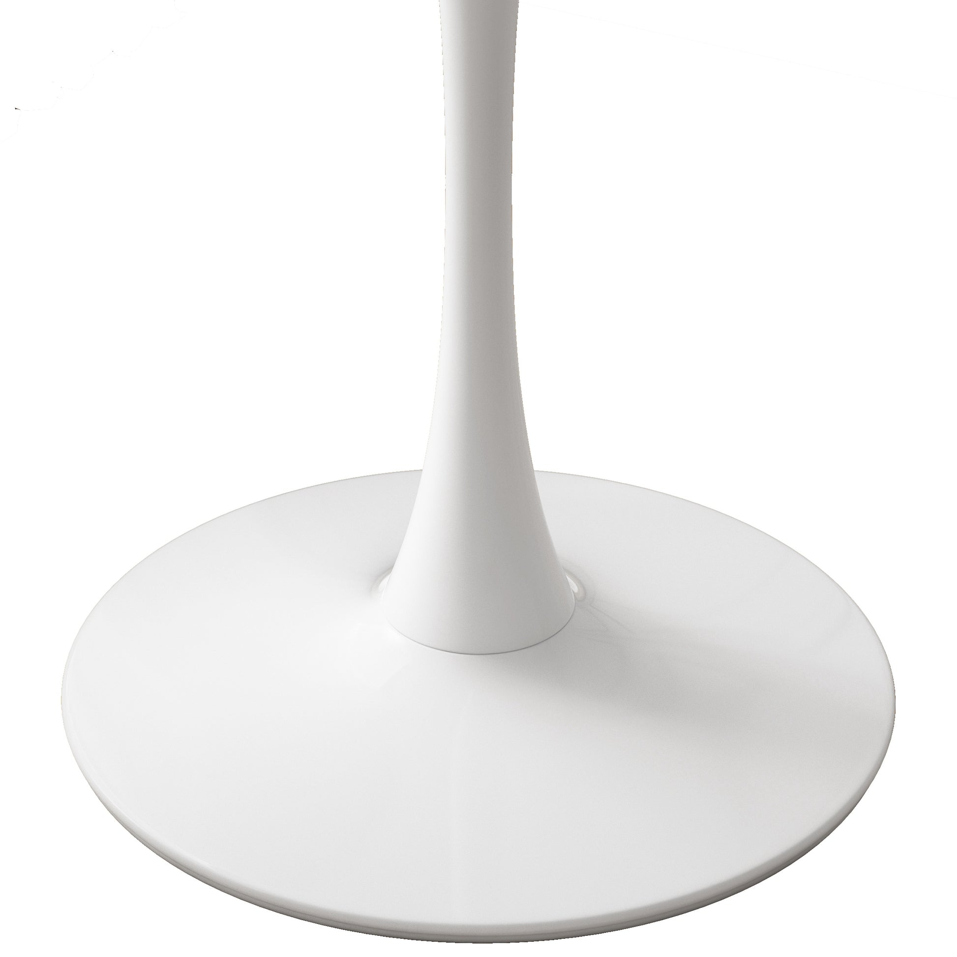 Modern Round Dining Table with Printed White Marble Surface USA