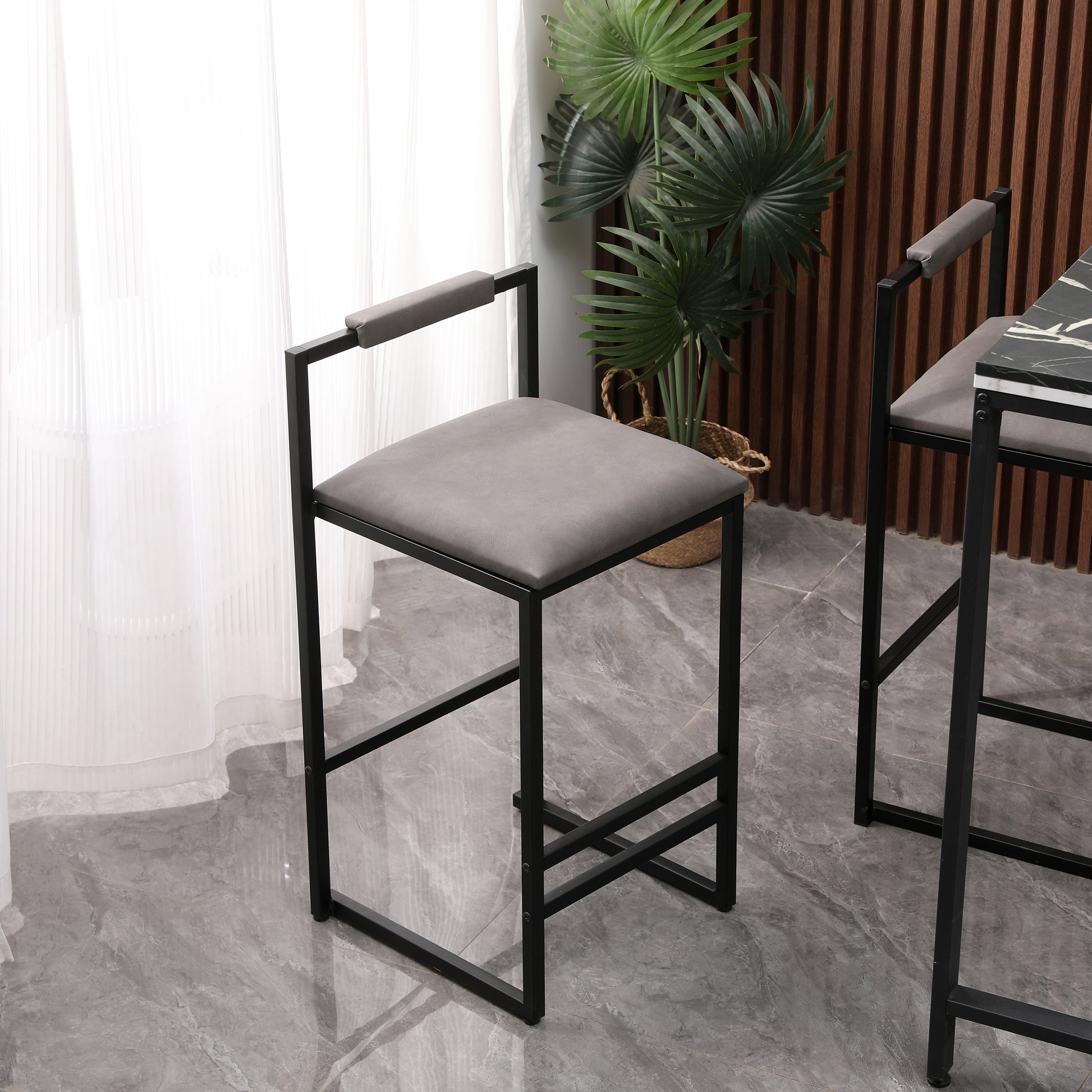 Modern Set of 3 Counter Height Bar Stools with Backrest USA