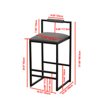 Modern Set of 3 Counter Height Bar Stools with Backrest USA