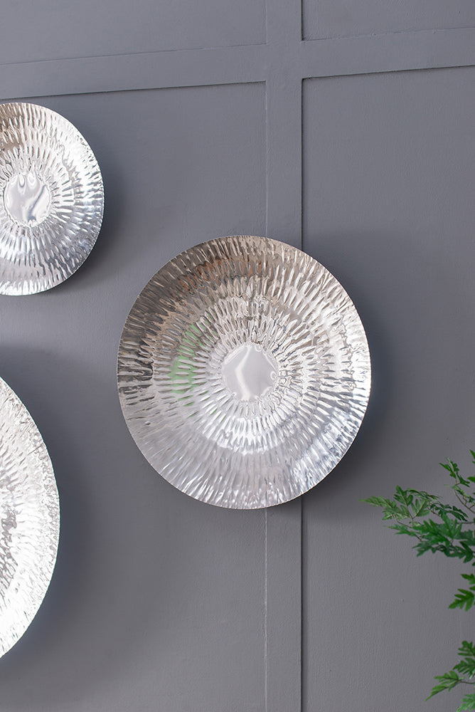 Modern Textured Ceramic Wall Accents - Layered Disc Decor Set USA