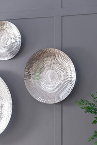 Modern Textured Ceramic Wall Accents - Layered Disc Decor Set USA