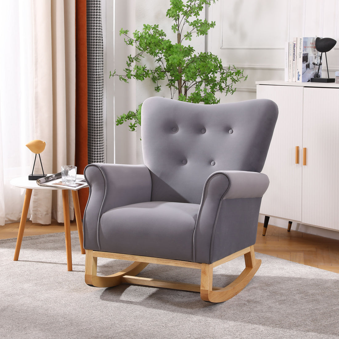 Modernly Designed Upholstered Rocking Chair USA