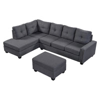 Orisfur. Reversible Sectional Sofa Space Saving with Storage Ottoman Rivet Ornament L-shape Couch for Large Space Dorm Apartment USA