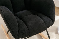 Plush Tufted Black Rocking Chair for Nursery or Living Room USA