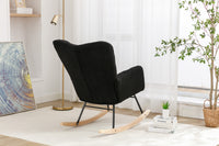 Plush Tufted Black Rocking Chair for Nursery or Living Room USA