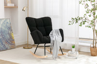 Plush Tufted Black Rocking Chair for Nursery or Living Room USA