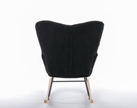 Plush Tufted Black Rocking Chair for Nursery or Living Room USA