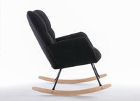 Plush Tufted Black Rocking Chair for Nursery or Living Room USA