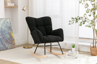 Plush Tufted Black Rocking Chair for Nursery or Living Room USA