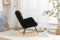 Plush Tufted Black Rocking Chair for Nursery or Living Room USA