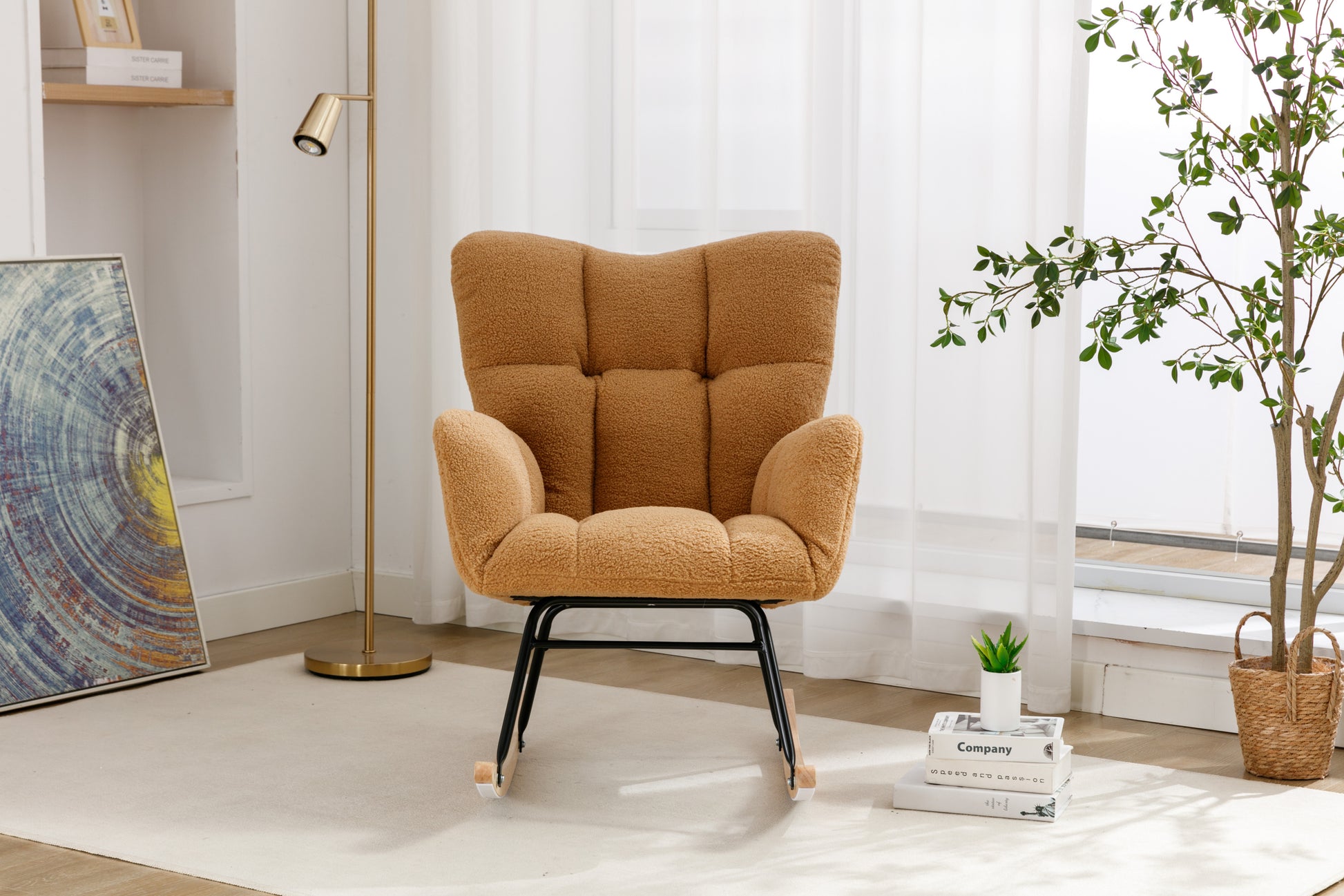 Plush Upholstered Retro Accent Chair with Tufted Design USA