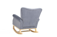 Plush Velvet Rocking Chair with Wooden Base USA