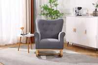 Plush Velvet Rocking Chair with Wooden Base USA