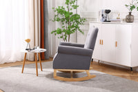 Plush Velvet Rocking Chair with Wooden Base USA