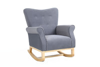 Plush Velvet Rocking Chair with Wooden Base USA