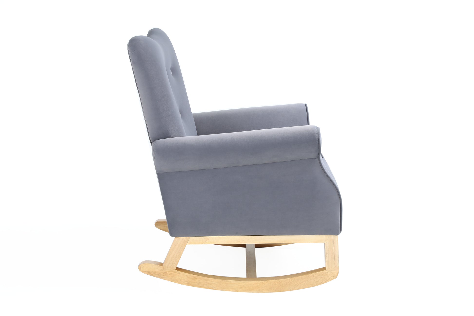 Plush Velvet Rocking Chair with Wooden Base USA