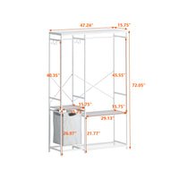 Portable Freestanding Wardrobe Closet with Bottom Mesh Rack USA