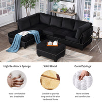 Reversible Modular Sectional Sofa with Storage Ottoman USA