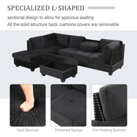 Reversible Modular Sectional Sofa with Storage Ottoman USA