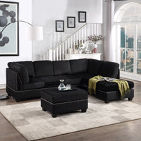 Reversible Modular Sectional Sofa with Storage Ottoman USA