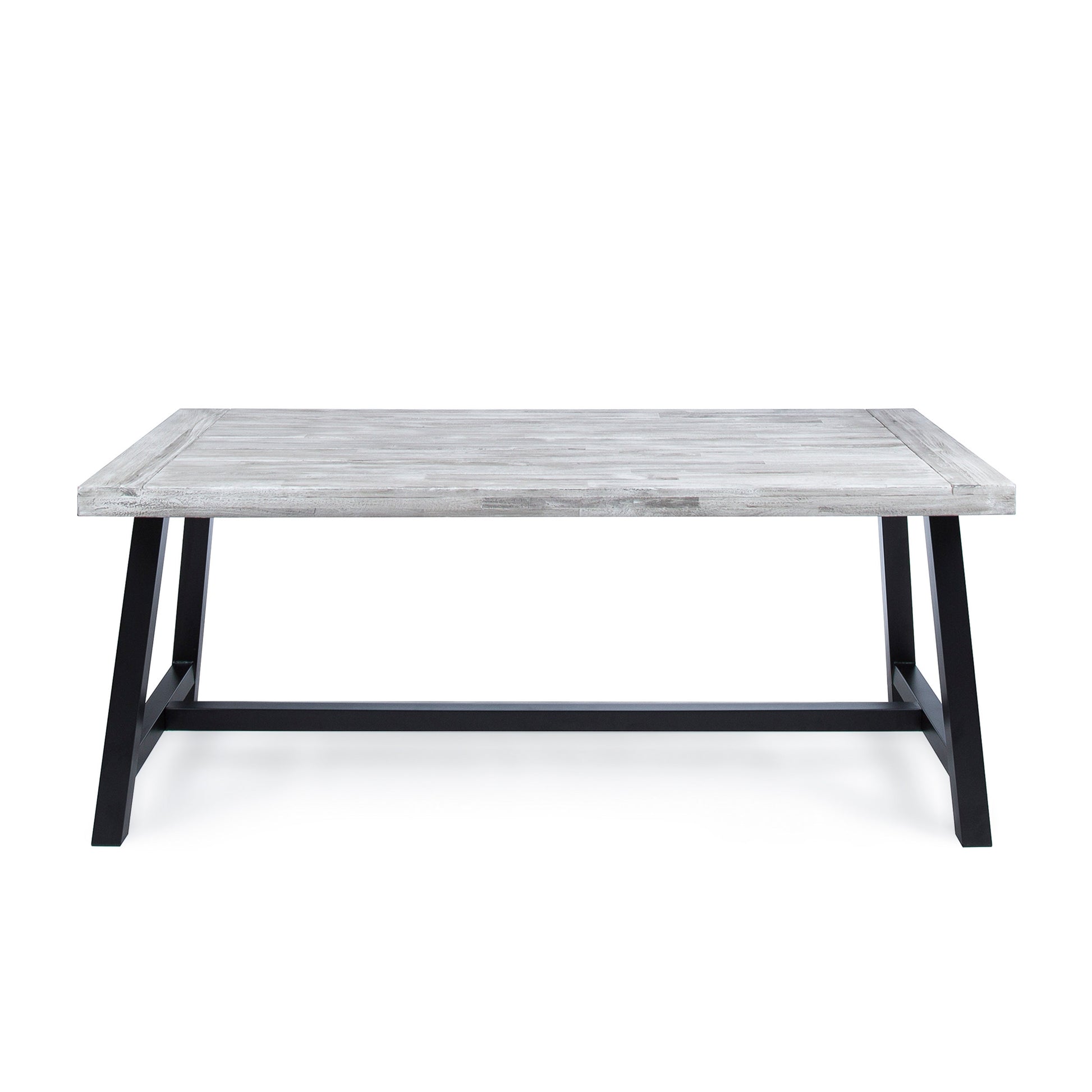 Rustic Acacia Wood Outdoor Dining Table with Steel Frame USA