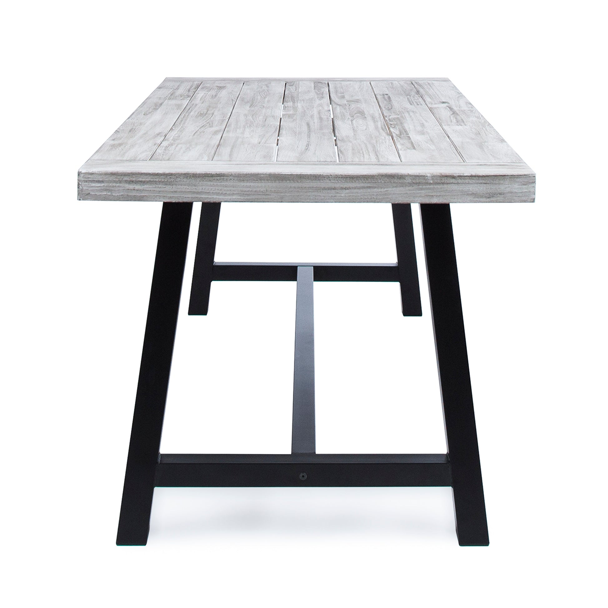 Rustic Acacia Wood Outdoor Dining Table with Steel Frame USA