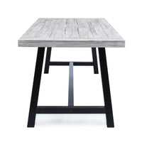 Rustic Acacia Wood Outdoor Dining Table with Steel Frame USA