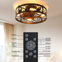 Rustic Farmhouse 5-Light Antique Bronze Flush Mount Ceiling Light with Tiffany Style Floral Glass Shade USA