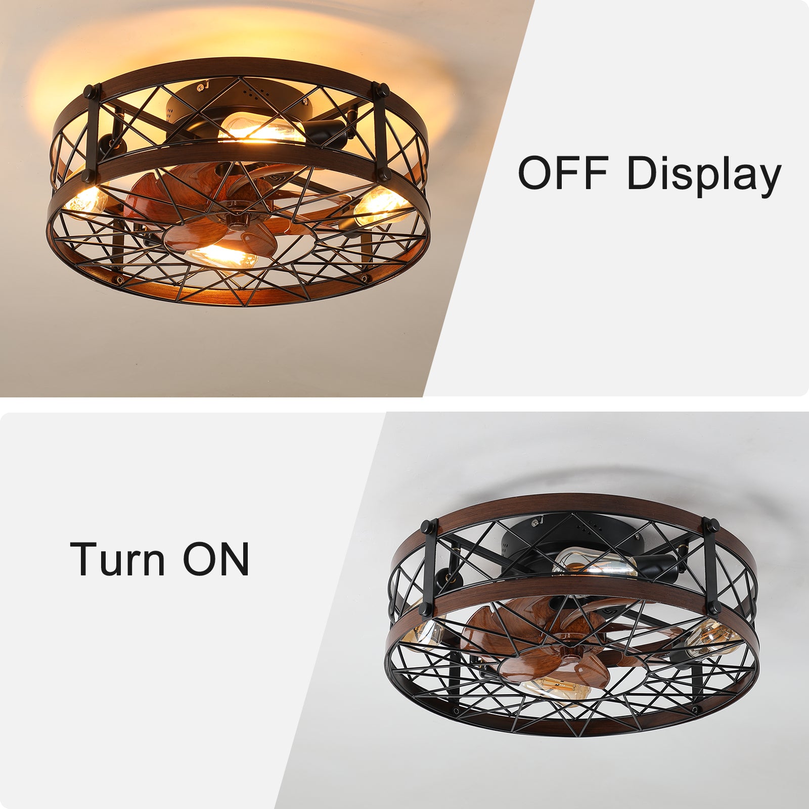 Rustic Farmhouse 5-Light Antique Bronze Flush Mount Ceiling Light with Tiffany Style Floral Glass Shade USA