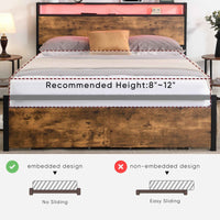 Rustic Farmhouse Wood Platform Bed with Storage Drawers- USA