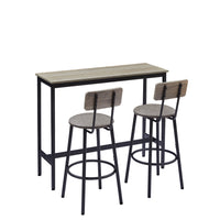 Rustic Industrial Bar Table Set with 2 Stools USA