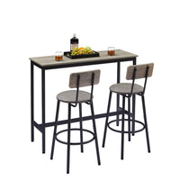 Rustic Industrial Bar Table Set with 2 Stools USA