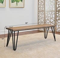 Rustic Industrial Wooden Dining Bench with Metal Frame USA