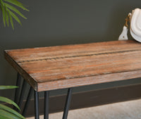 Rustic Industrial Wooden Dining Bench with Metal Frame USA