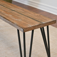 Rustic Industrial Wooden Dining Bench with Metal Frame USA